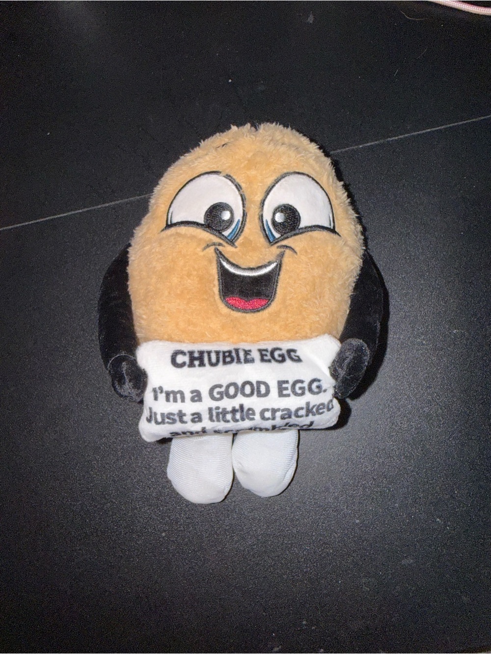 chubbies Tan and Black Chubie Egg Plush Accent Pillow